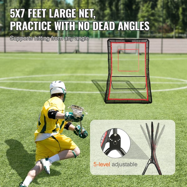 Rebound-net, justerbar lacrosse- og baseballtræningsskærm, 1524x2133,6 mm