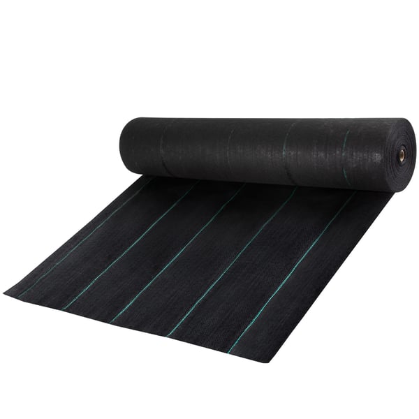 Ogräsduk, 91.4x0.9 m, Svart, Kraftig vävd