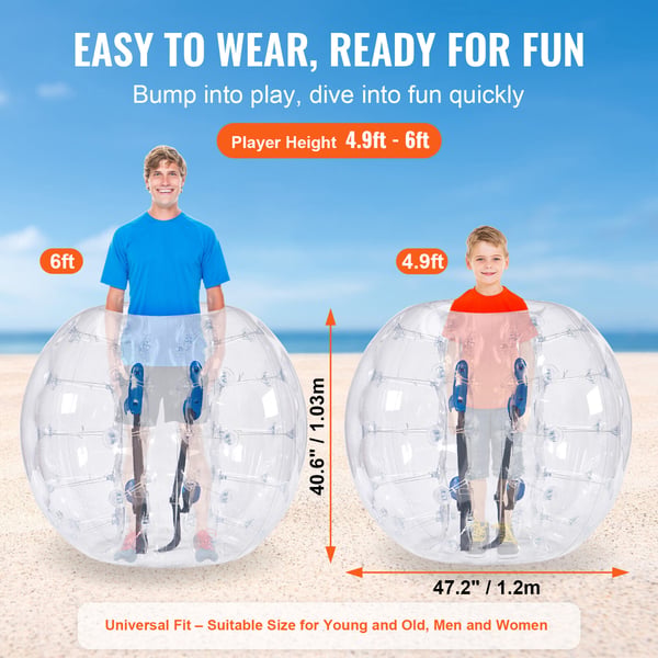 Oppustelige Bumper Balls 2-pak, 120x103 cm, Transparent, PVC