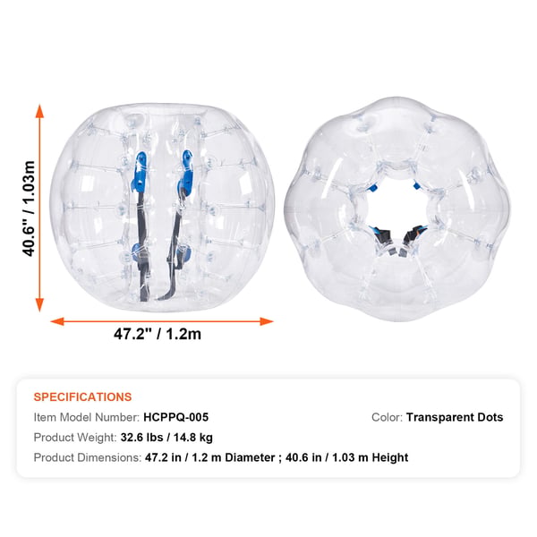 Oppustelige Bumper Balls 2-pak, 120x103 cm, Transparent, PVC