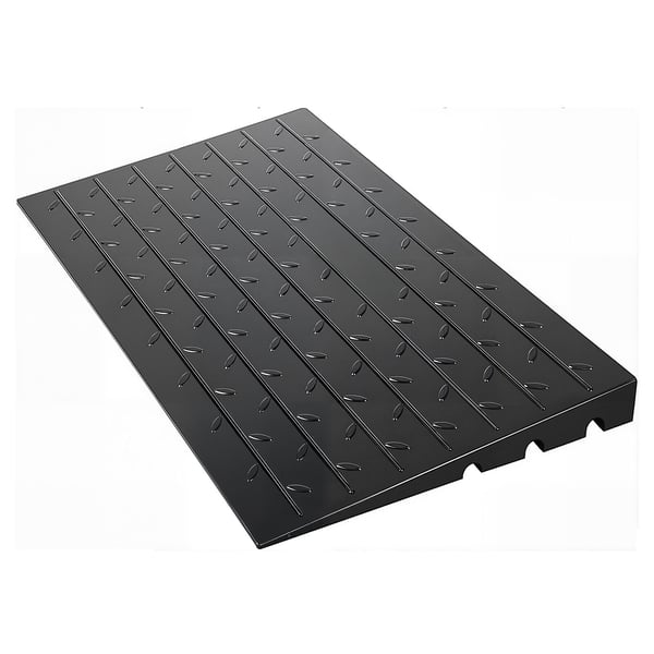 Terskelrampe, 61x106x10,2 cm, Sort, Gummi