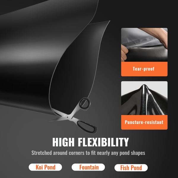 Bassindug, 300x460 cm, Sort, EPDM-materiale