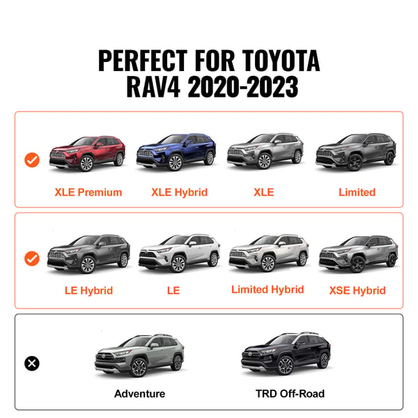 Takräcke tvärstag, kompatibla med Toyota RAV4 2019-2023, 1120x218x115 mm, aluminium