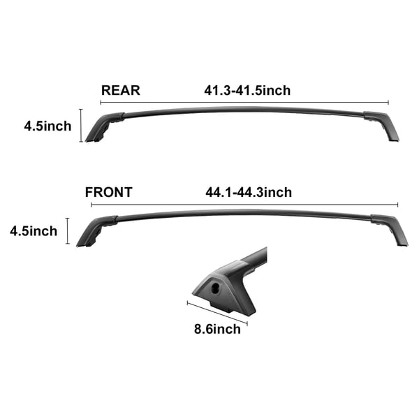 Takräcke tvärstag, kompatibla med Toyota RAV4 2019-2023, 1120x218x115 mm, aluminium