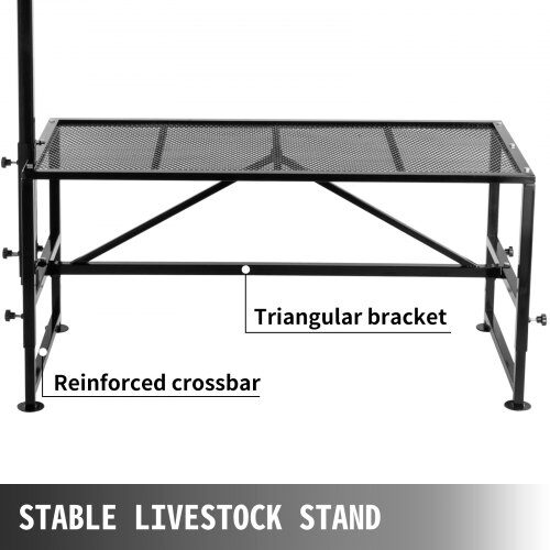 Boskapstrimningsställ 129,5x58,4 cm Metall Svart
