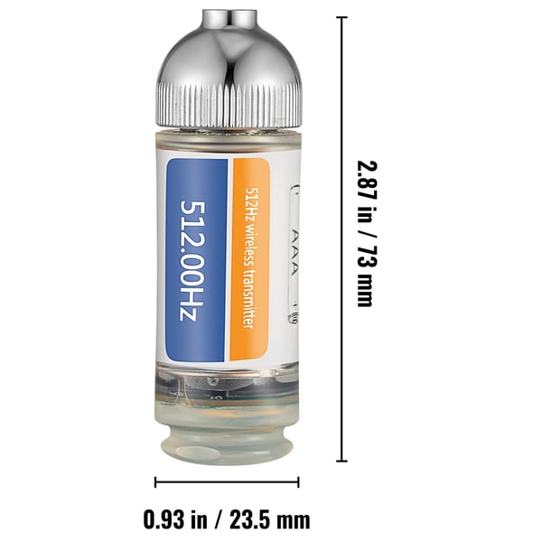 Afløbsfinder, 512Hz sonde, 2,4x7,3 cm, sølv, vandtæt