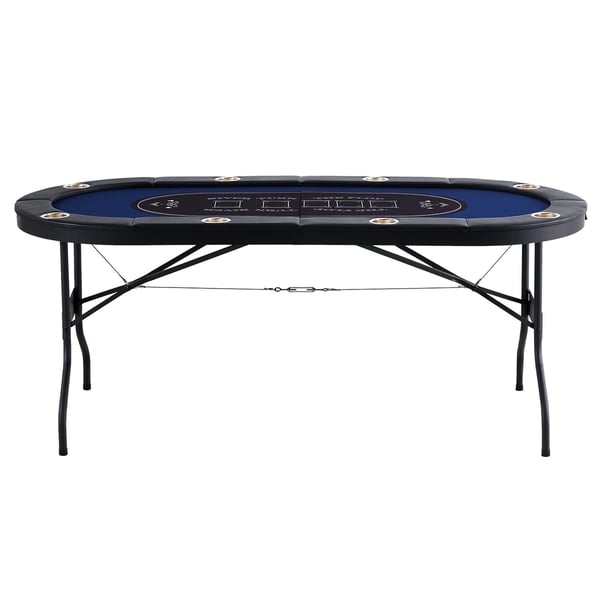Pokertable, 183x82x72 cm, Fällbar, 8 spelare, Metall, Kortspelbord