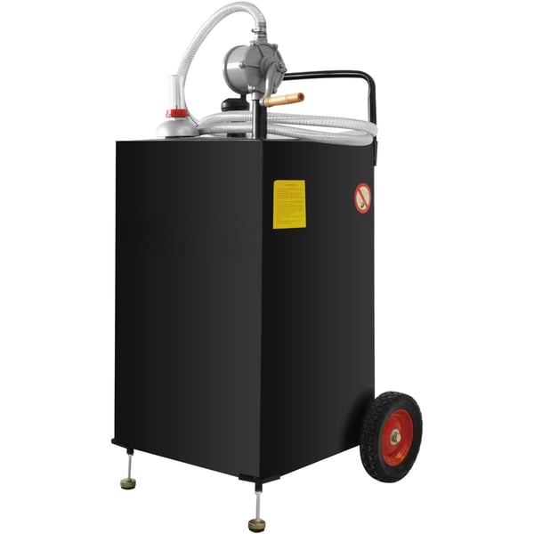 Brændstoftank, 30 liters brændstofvogn, 96x53x53 cm, sort, stål