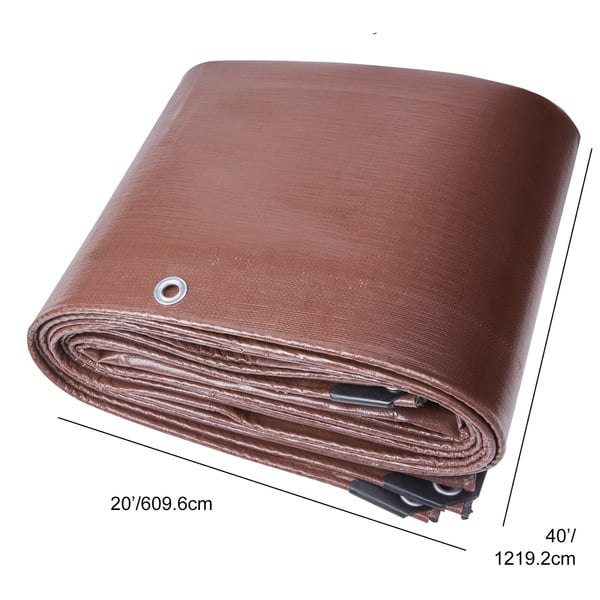 Pressupeite 609,6x1219,2 cm ruskea, vedenpitävä polyeteeni, ulkokäyttöön suojapeite