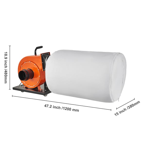 Dammsamlare 781,54 m³/h 425x600 mm 80 L Stål Mobil Verkstad
