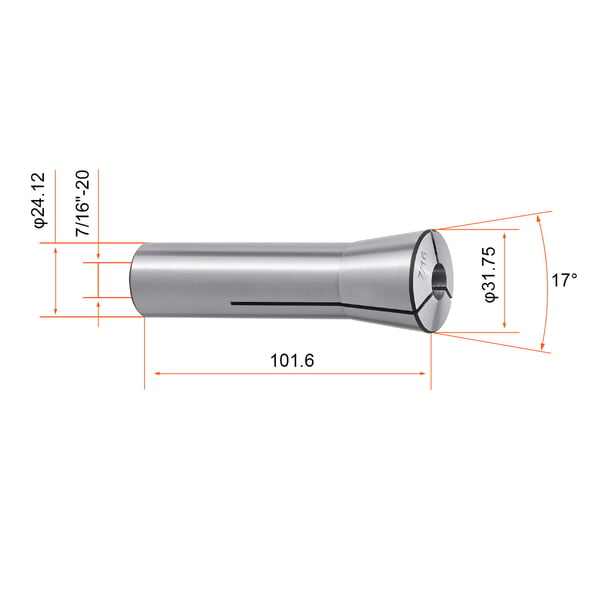 Collet-sarja, Tarkkuus R8 13-osainen, 32x103 mm, Säilytyslaatikko, Teräs