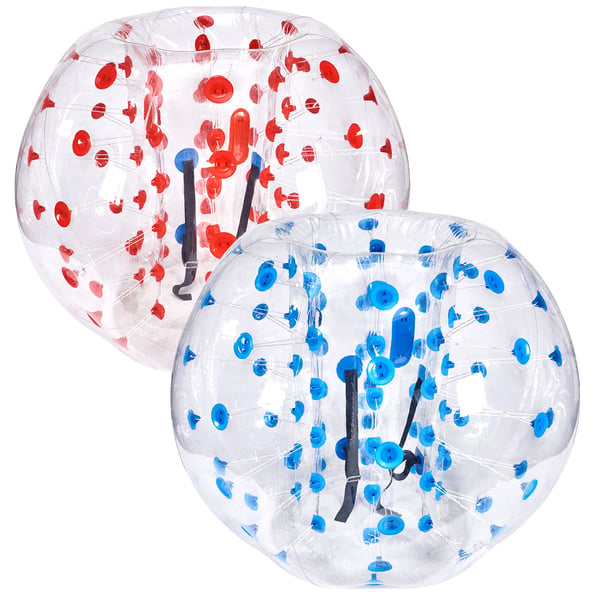 Oppustelige Bumper Balls, 150x120 cm, Rød & Blå, PVC