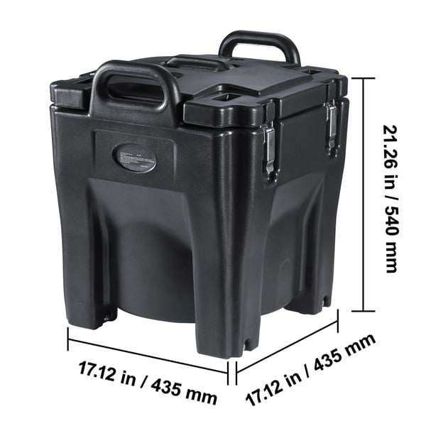 Isoleret madtransportkasse, 435x435x540 mm, sort