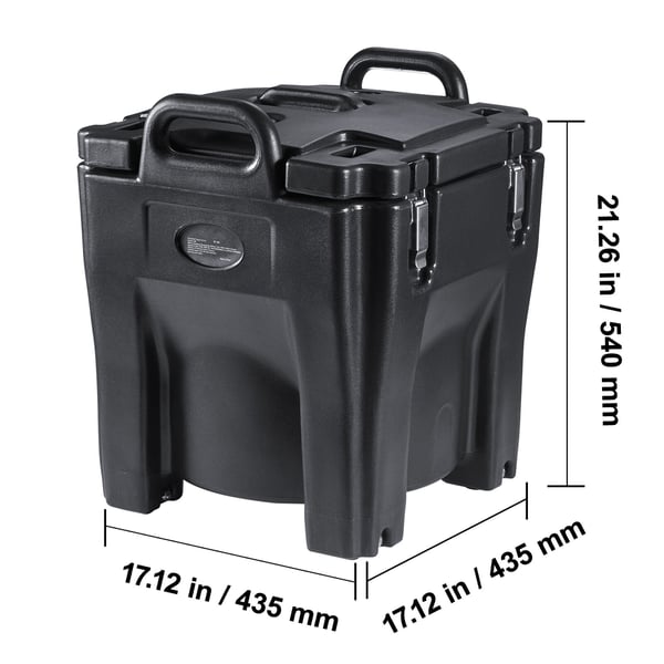 Isoleret madtransportkasse, 435x435x540 mm, sort