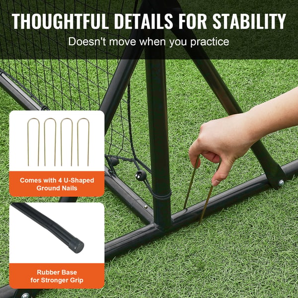 Fodbold Rebounder Net, 366x183 cm, Jern, Træningsudstyr