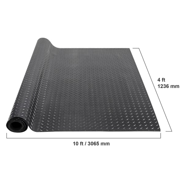 Gummigolv Rulle, 3x121,9x304,8 cm, Svart, SBR-gummi