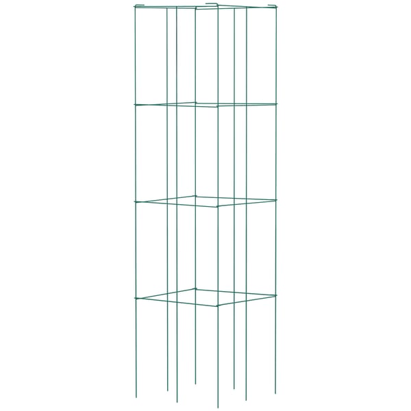 Växtstöd burar 37x37x100 cm grön, stål, klätterväxtstöd