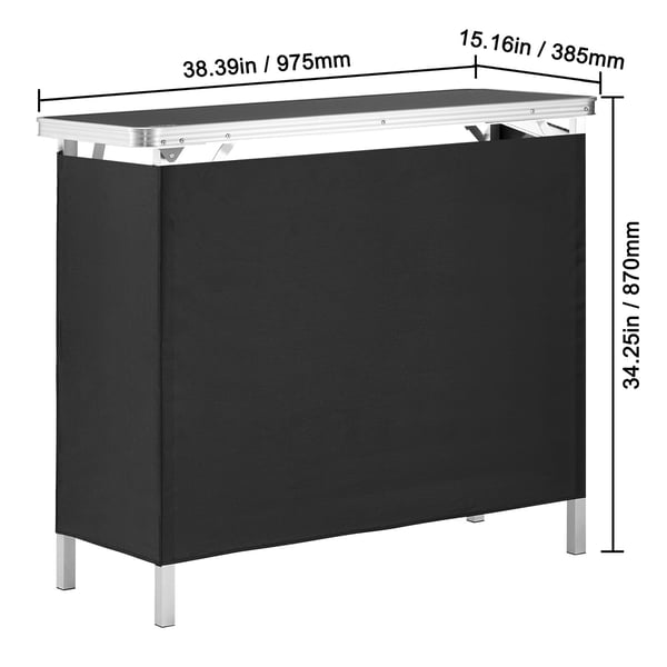 Messedisk Podiumsbord, 97,5x38,5x87 cm, Sort, Sammenklappelig Opbevaring