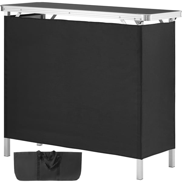 Messedisk Podiumsbord, 97,5x38,5x87 cm, Sort, Sammenklappelig Opbevaring