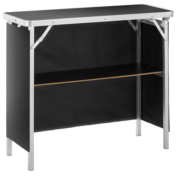 Messedisk Podiumsbord, 97,5x38,5x87 cm, Sort, Sammenklappelig Opbevaring