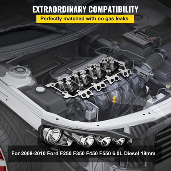 Sylinterikannen kokoonpano, 6.4L, valurauta, varaosa Ford F250 F350 F450 F550