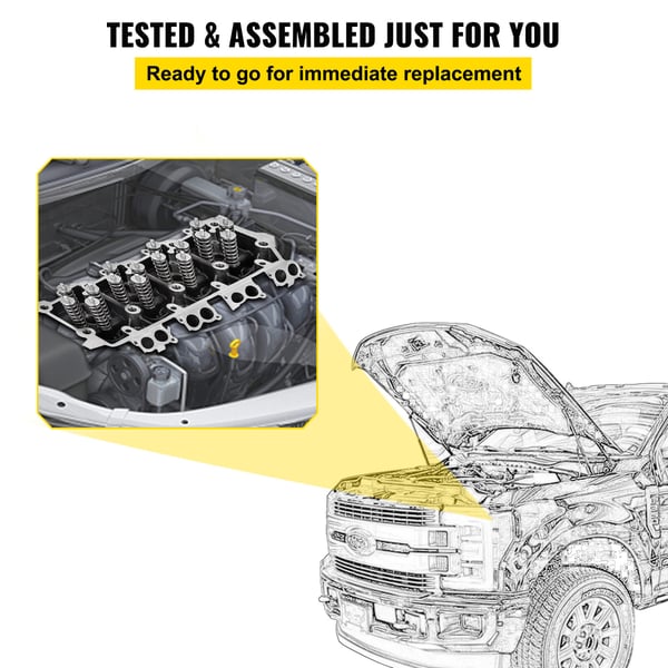 Sylinterikannen kokoonpano, 6.4L, valurauta, varaosa Ford F250 F350 F450 F550