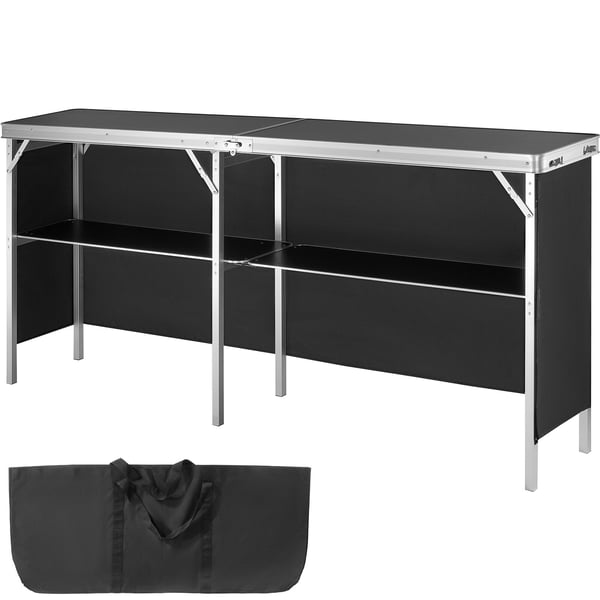 Podiumbord, 198x38.5x88 cm, Sort, Sammenklappelig Opbevaring