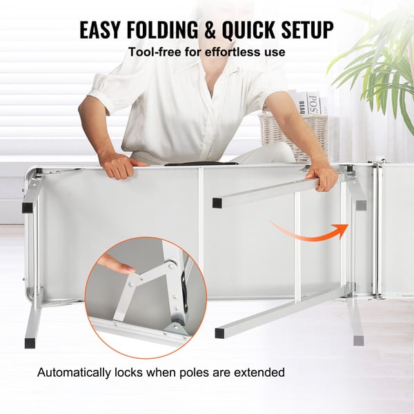Podiumbord, 198x38.5x88 cm, Sort, Sammenklappelig Opbevaring