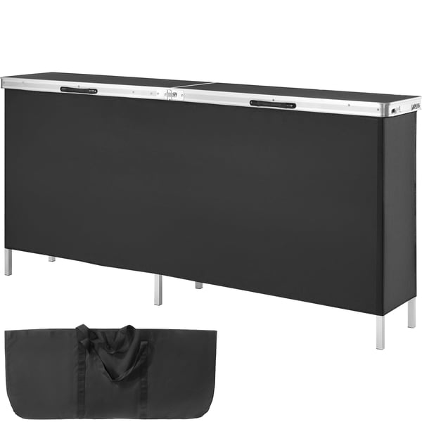 Podiumbord, 198x38.5x88 cm, Sort, Sammenklappelig Opbevaring