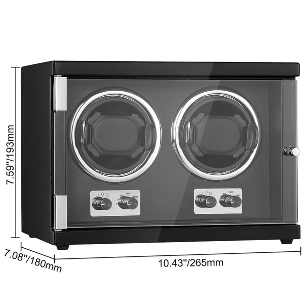 Klockuppdragare, Dubbel Automatisk, 82x81 mm, Svart, Högdensitetsskiva