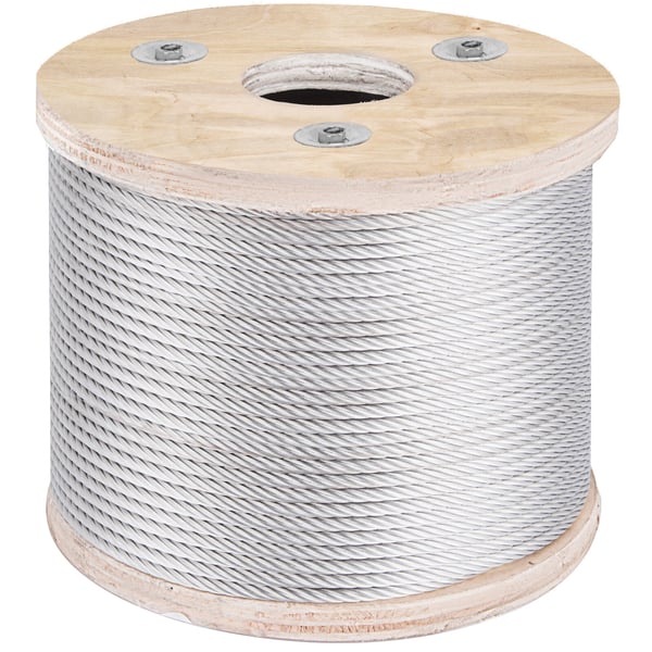 Stålwire, 304 rustfrit stål, 76 m, sølv, kabel