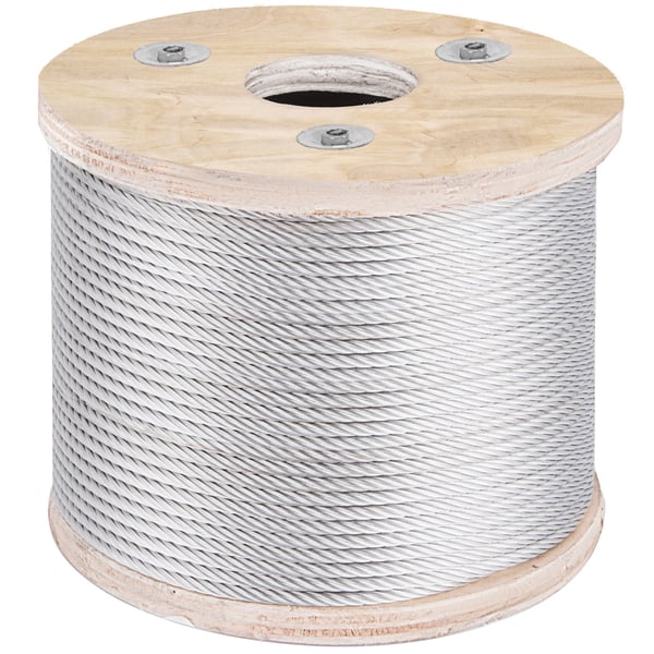 Stålwire, 304 rustfrit stål, 76 m, sølv, kabel