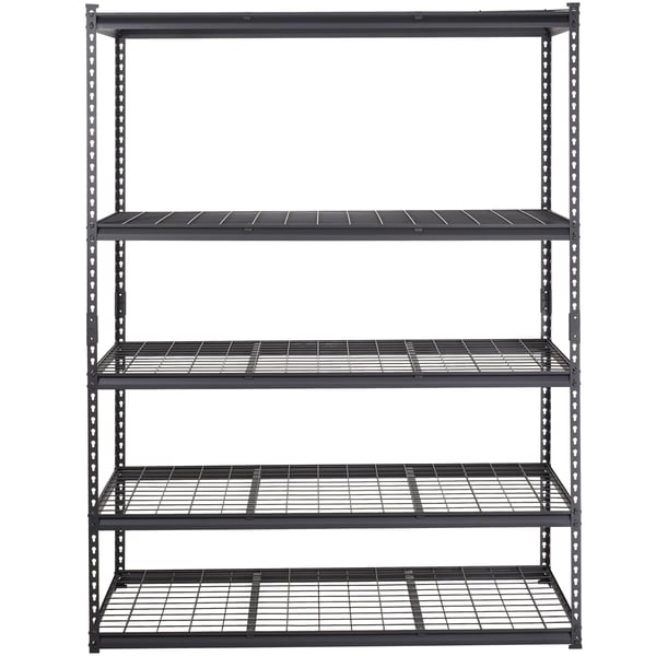 Opbevaringsreol, 152,4x61x198,1 cm, Sort, Justerbar Metal