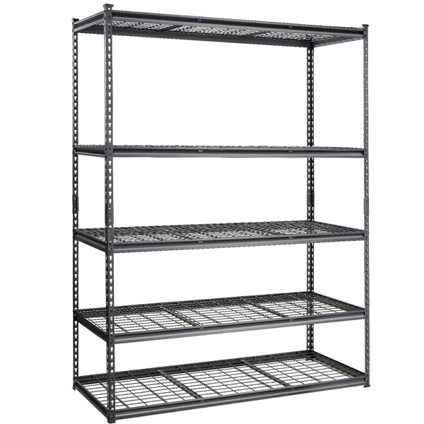 Opbevaringsreol, 152,4x61x198,1 cm, Sort, Justerbar Metal