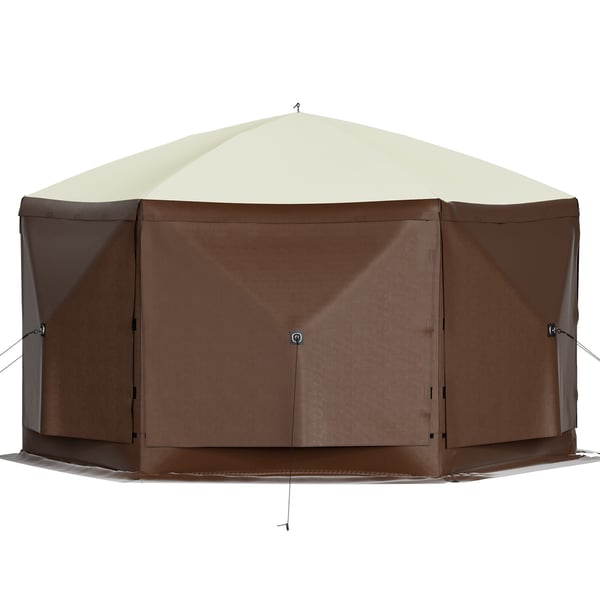 Havepavillon, 6-sidet pop-up telt med netvinduer, 305x305x229 cm, udendørs