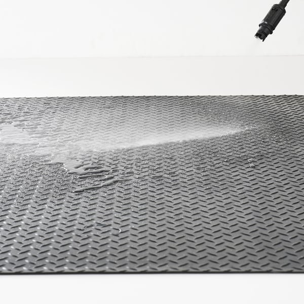 Gulvmåtte i gummi, 3x121,9x457,2 cm, Sort, Diamond Plate, SBR-gummi