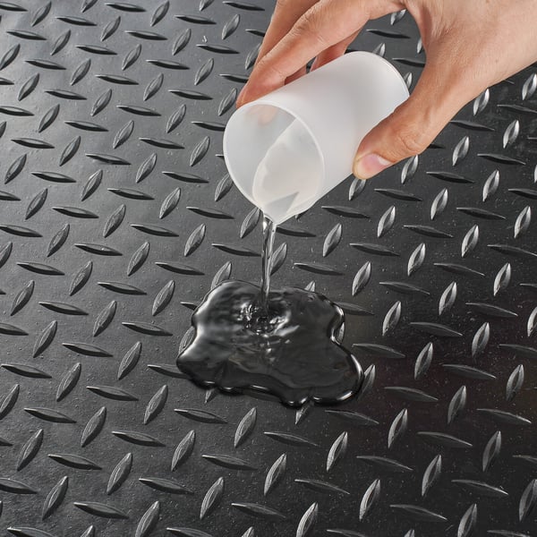 Gulvmåtte i gummi, 3x121,9x457,2 cm, Sort, Diamond Plate, SBR-gummi