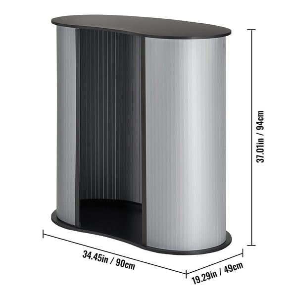 Podiebord, 90x49x94 cm, Sort, Sammenklappelig Display