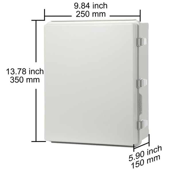 Elektrisk samledåse, 350x250x150 mm, IP67, ABS, Udendørs, Vandtæt