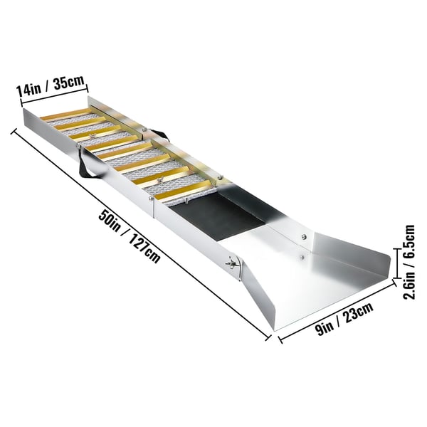 Sluice Box, 127x23x6,5 cm, Aluminium, Sammenklappelig