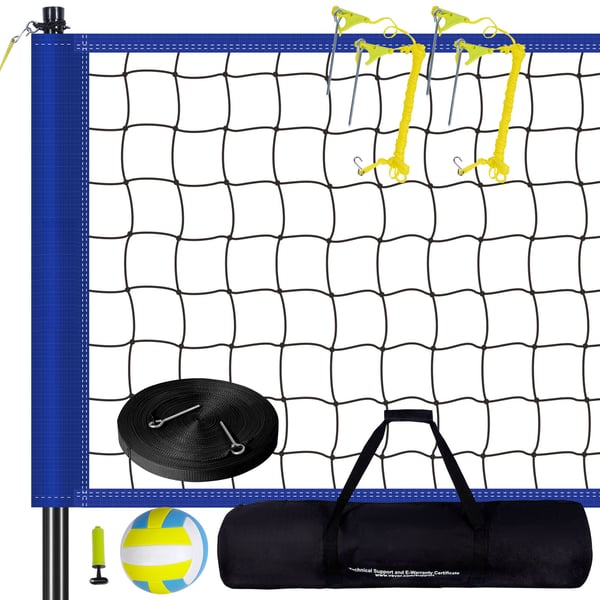 Lentopalloverkkosarja, Säädettävät terästolpat, 975x91 cm, Ulkokäyttöön