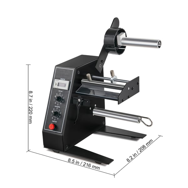 Etiketdispenser, Automatisk, 208x216x220 mm, Justerbar hastighed, Etiketaftræksmaskine