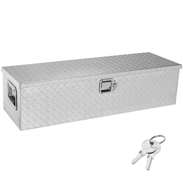 Værktøjskasse til lad 99,1x33x25,4 cm sølvfarvet aluminium opbevaring