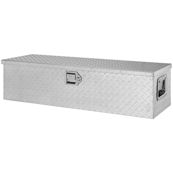 Værktøjskasse til lad 99,1x33x25,4 cm sølvfarvet aluminium opbevaring