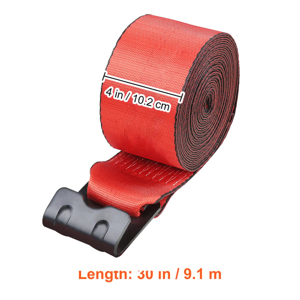 Spænderemme 10,2x910 cm Rød, Flad Krog, Polyester