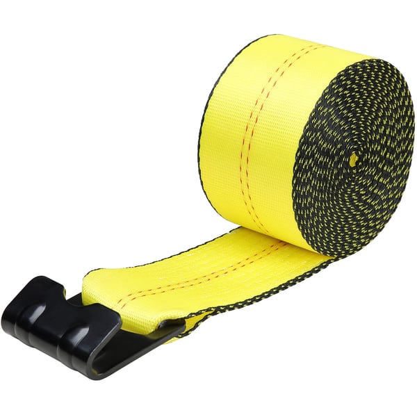 Spændestropper 10,2x910 cm Gul, Polyester, Flad Krog, Lastsikring
