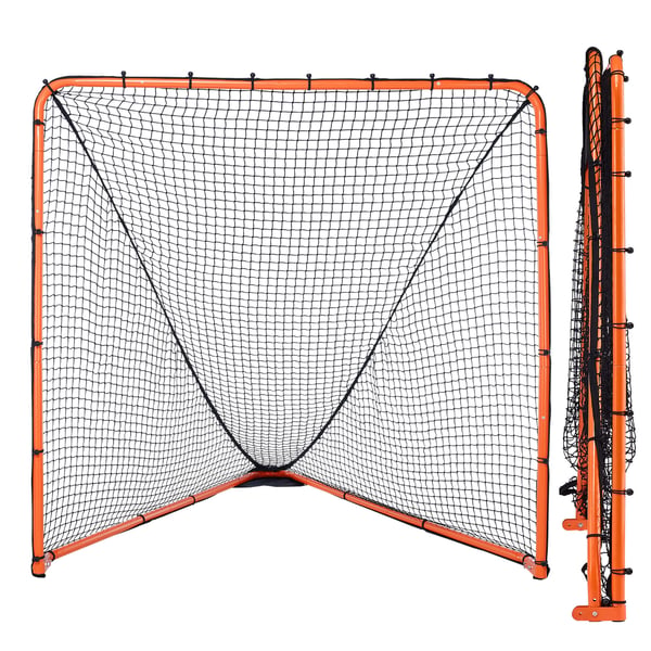 Lacrosse-mål, 196x186x215 cm, Orange, Stålramme, Sammenklappelig
