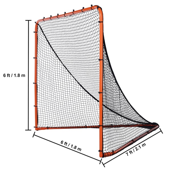 Lacrosse-mål, 196x186x215 cm, Orange, Stålramme, Sammenklappelig