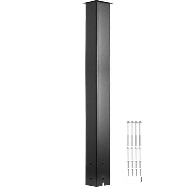 Postkasse Stander, 109,5 cm Høj, 12,5x12,5 cm Base, Sort, Stål