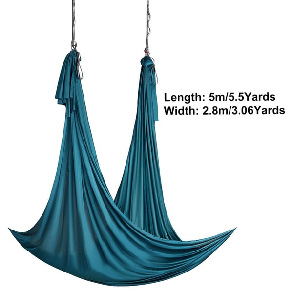 Aerial Yoga Hængekøje, 5x2,8 m, Grøn, Nylonstof
